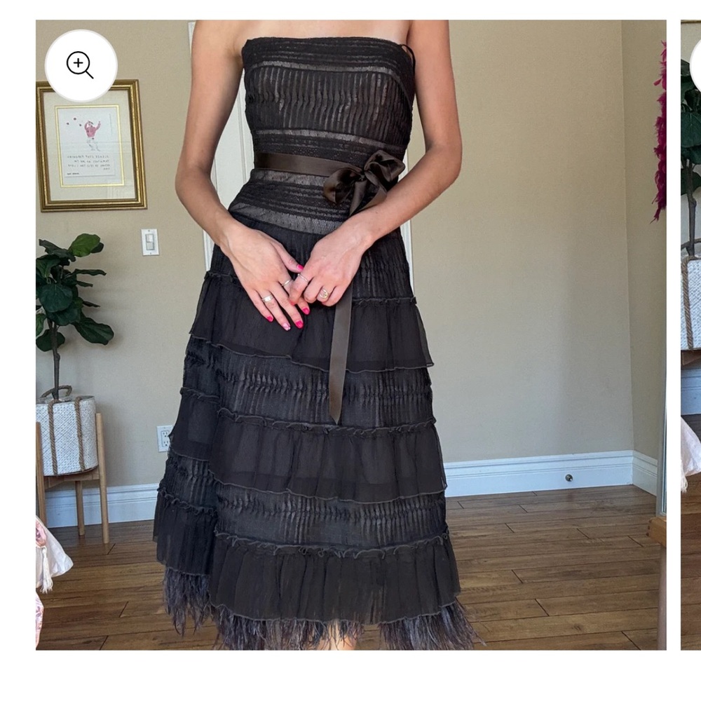 BCBGMaxAzria Strapless Dark Brown Dress